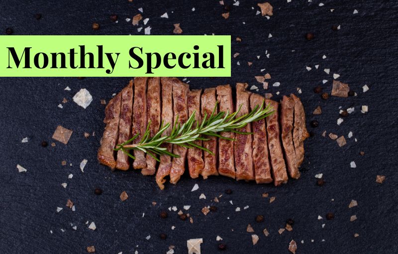 Meat (MC Kelly): 10oz rump steak - Monthly Special