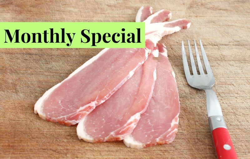 Meat (MC Kelly): 2.27kg back bacon rindless - Monthly Special