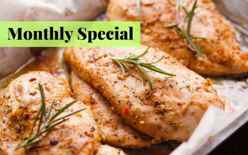 Meat (MC Kelly): 5-pack Chicken Fillets, skin-on, red tractor - Monthly Special