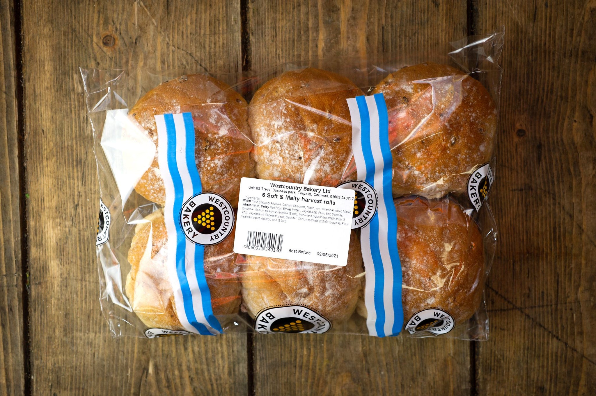 Bakery: Bread (Westcountry)- Harvester Brown rolls x 6