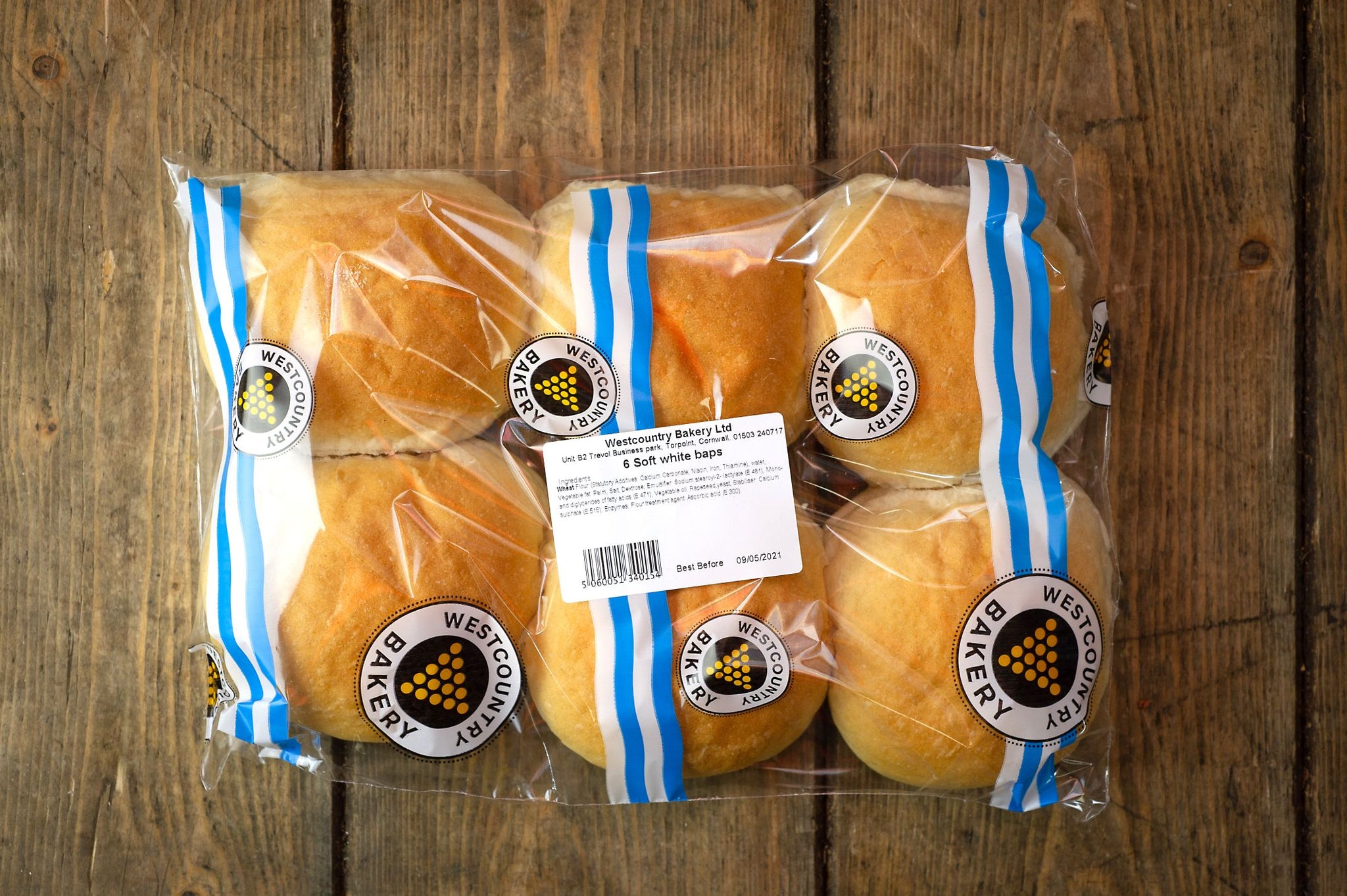 Bakery: Bread (Westcountry)- White baps x 6