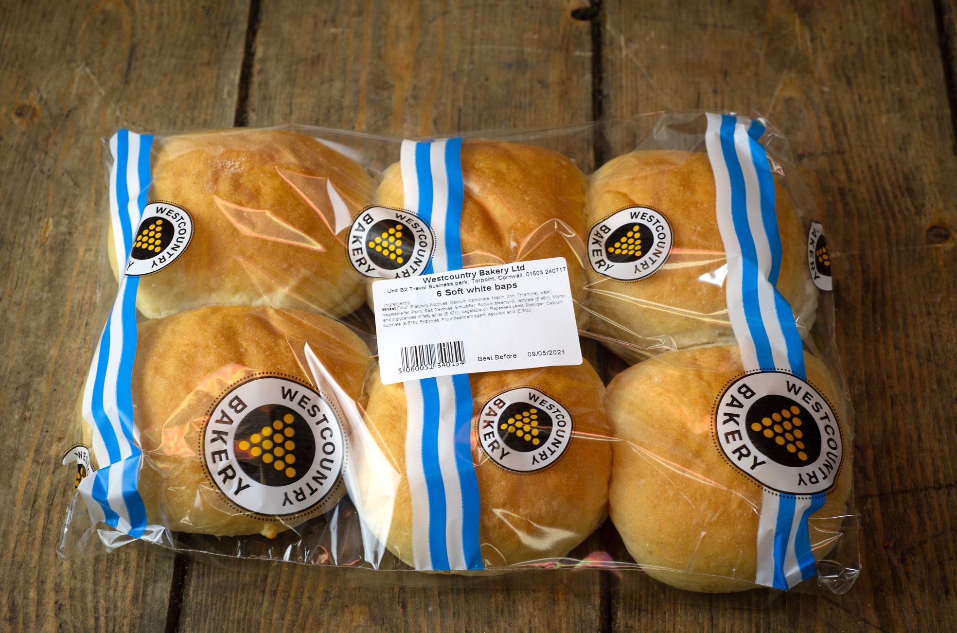 Bakery: Bread (Westcountry)- White baps x 6 (subscription)