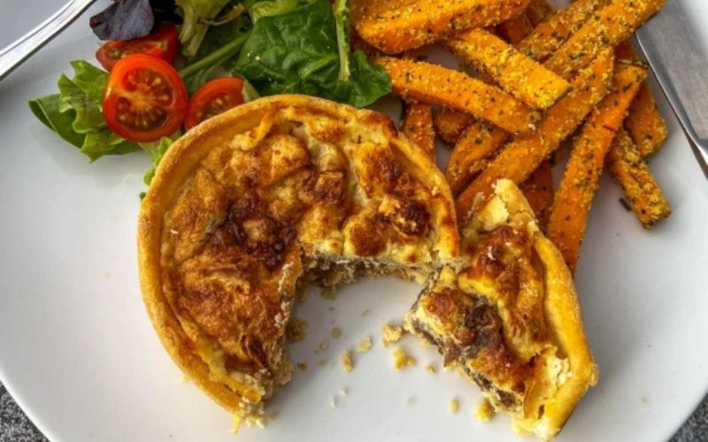 Bakery: Pasties & Pies (Baked to Taste)-Caramelised Onion & Goats Cheese Quiche 145g (GF)
